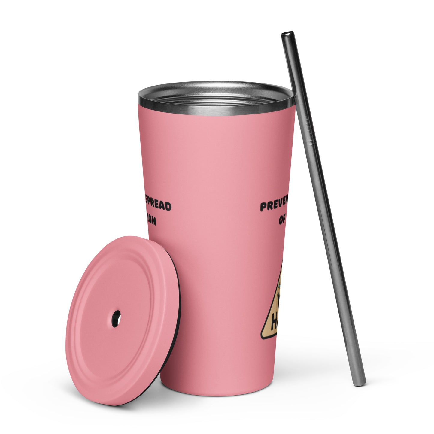 Wash your hands - Insulated tumbler with a straw