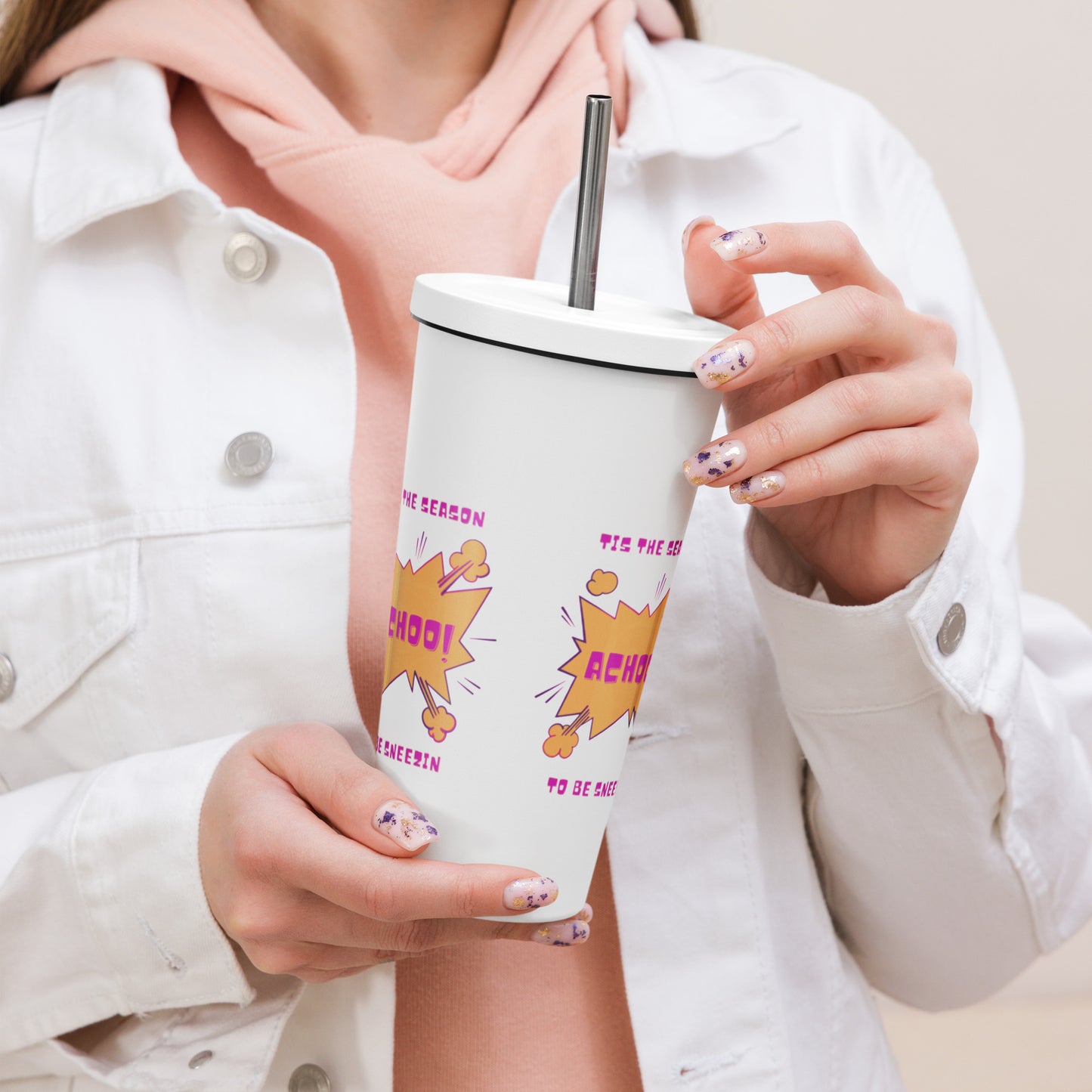 ACHOO! - Insulated tumbler with a straw