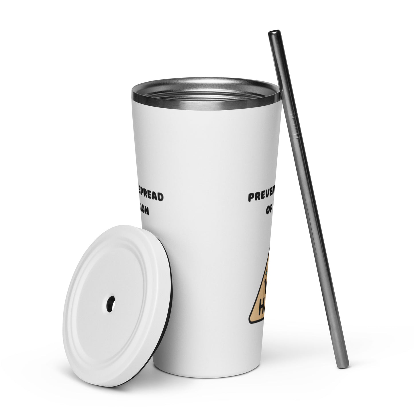 Wash your hands - Insulated tumbler with a straw