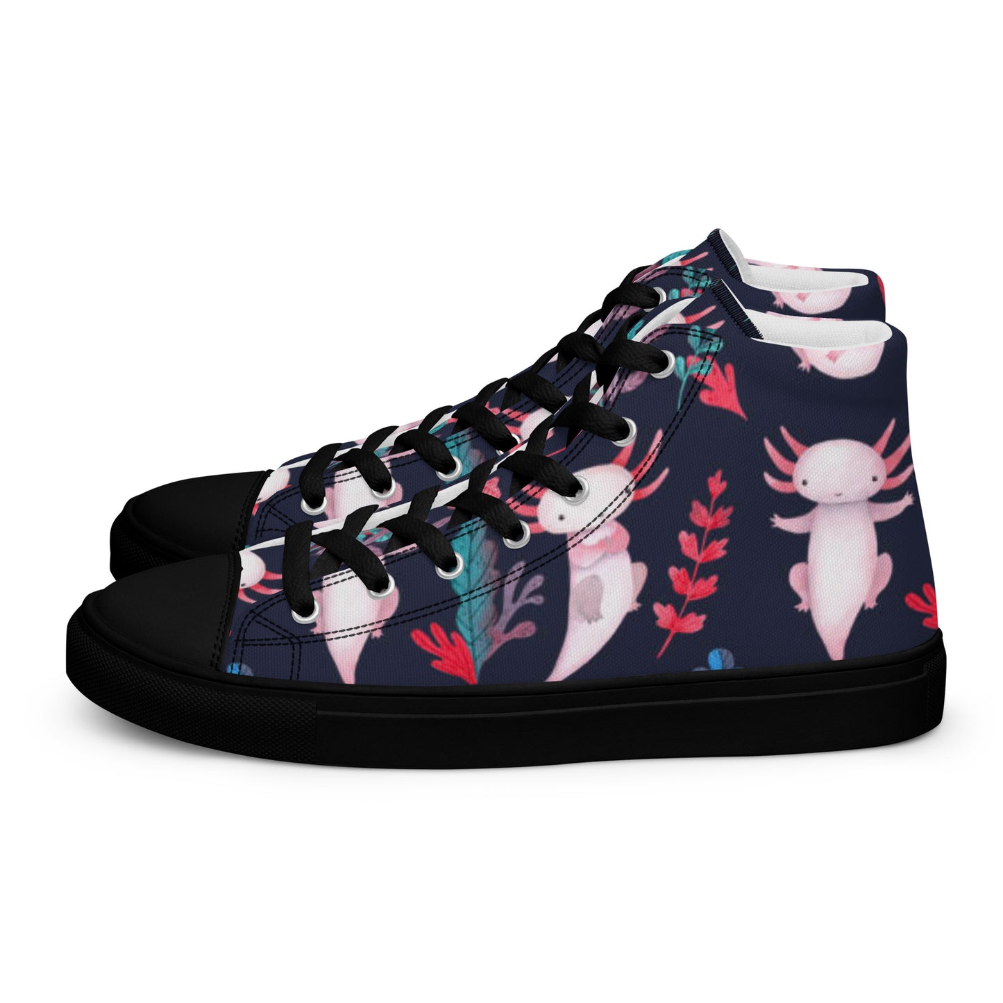 Axolotl Men’s high top canvas shoes