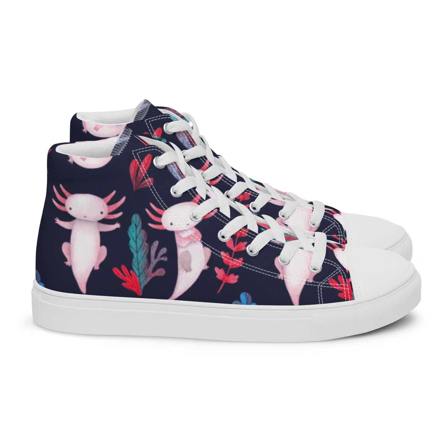 Axolotl Men’s high top canvas shoes