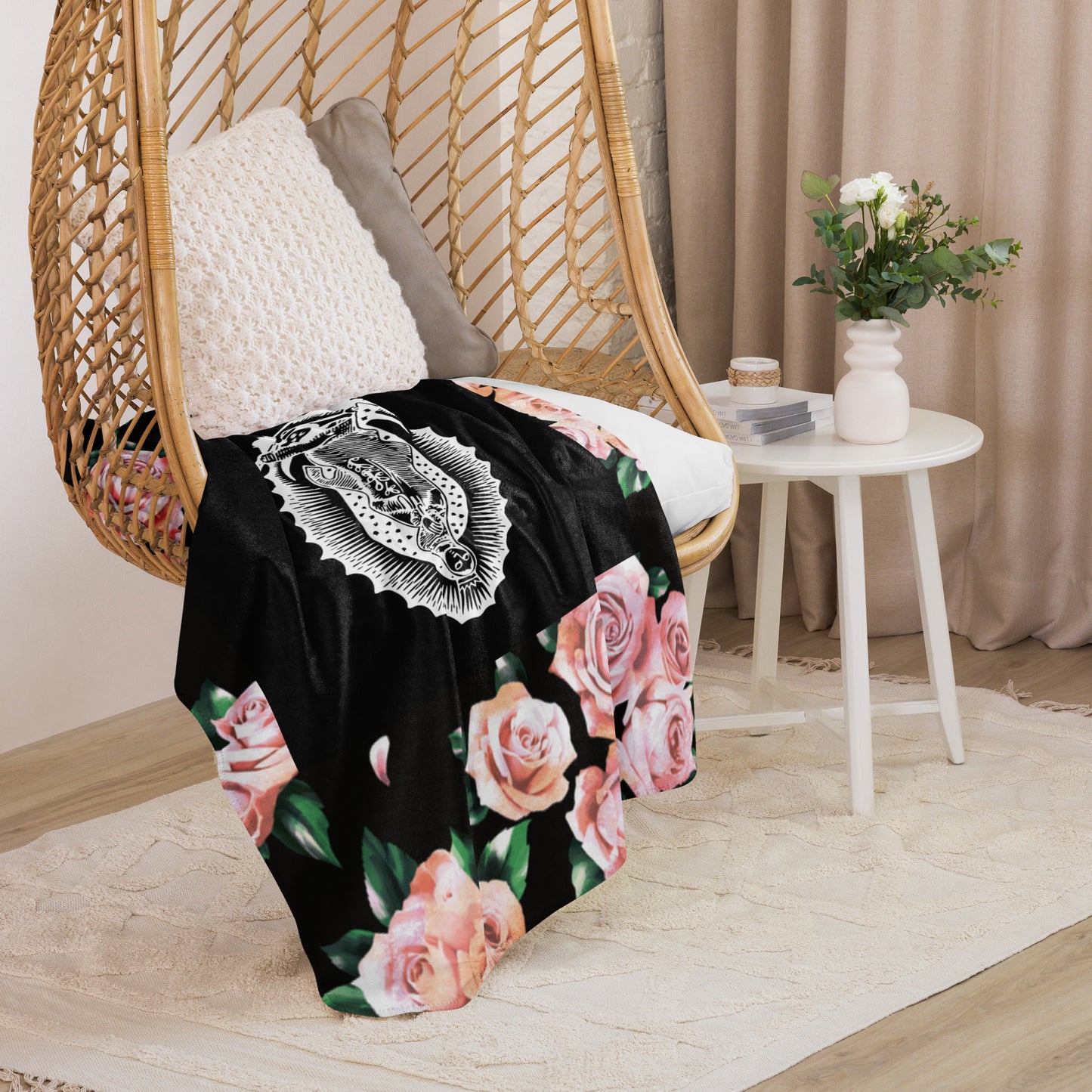 Virgen de Guadalupe Sherpa blanket