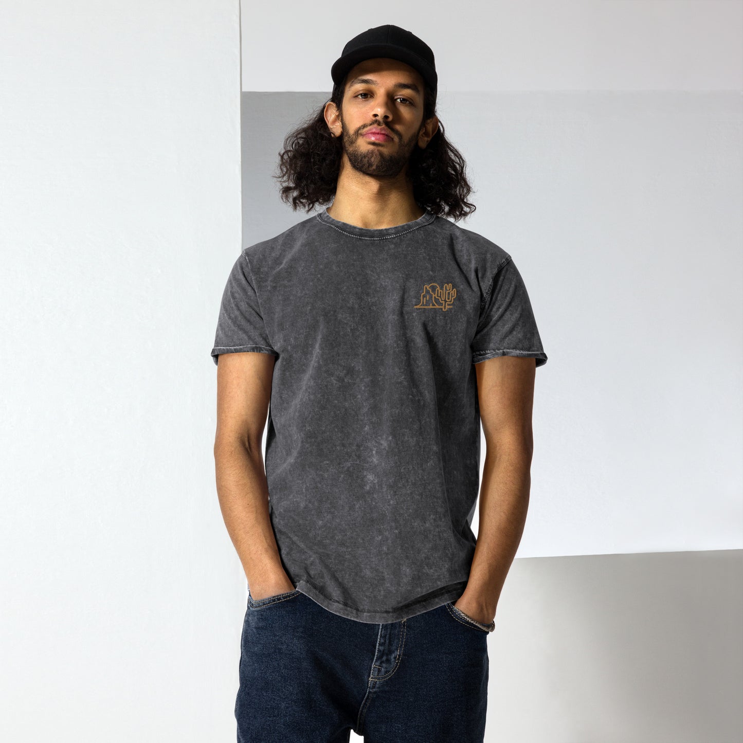 Adventure - Embroidered Unisex Denim T-Shirt