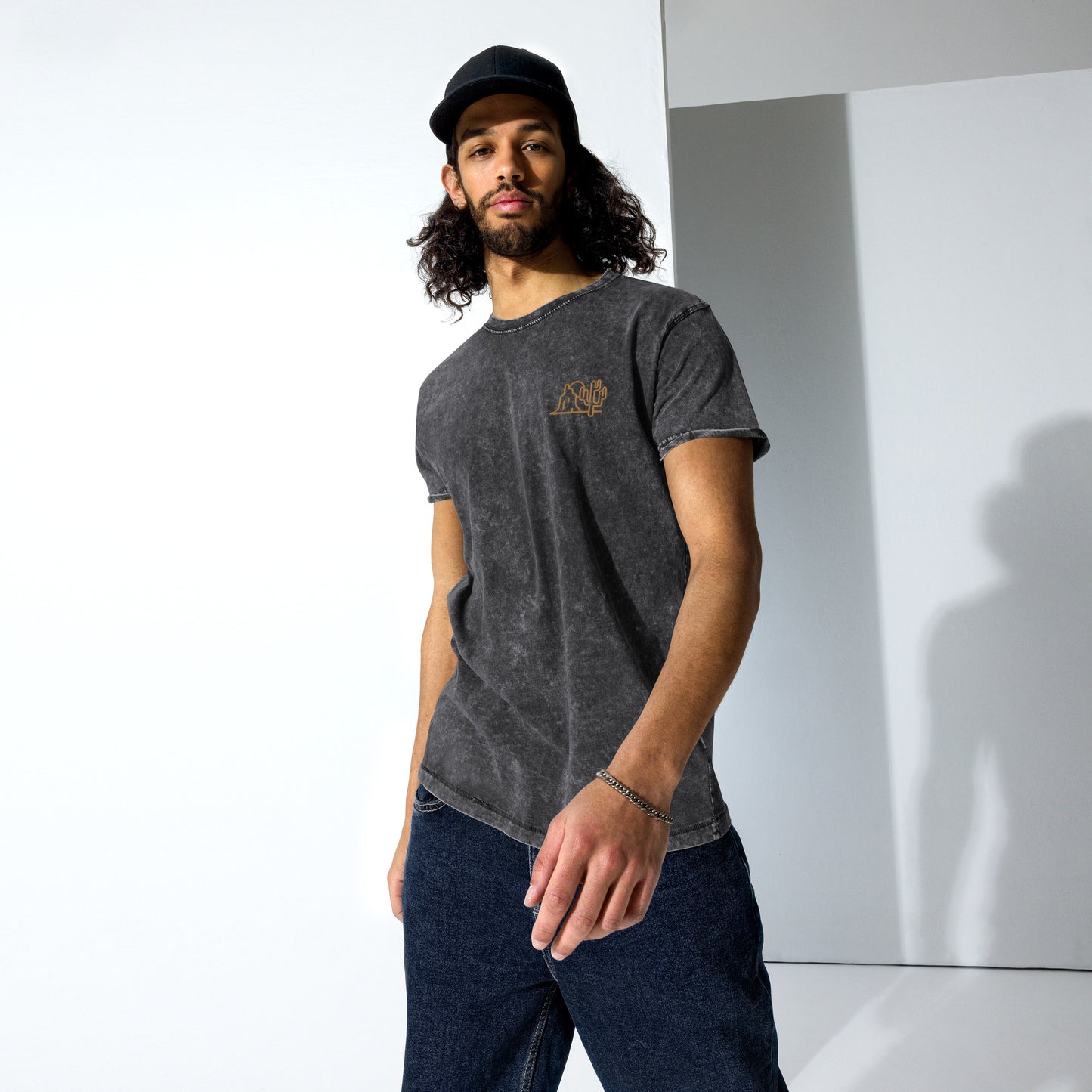 Adventure - Embroidered Unisex Denim T-Shirt