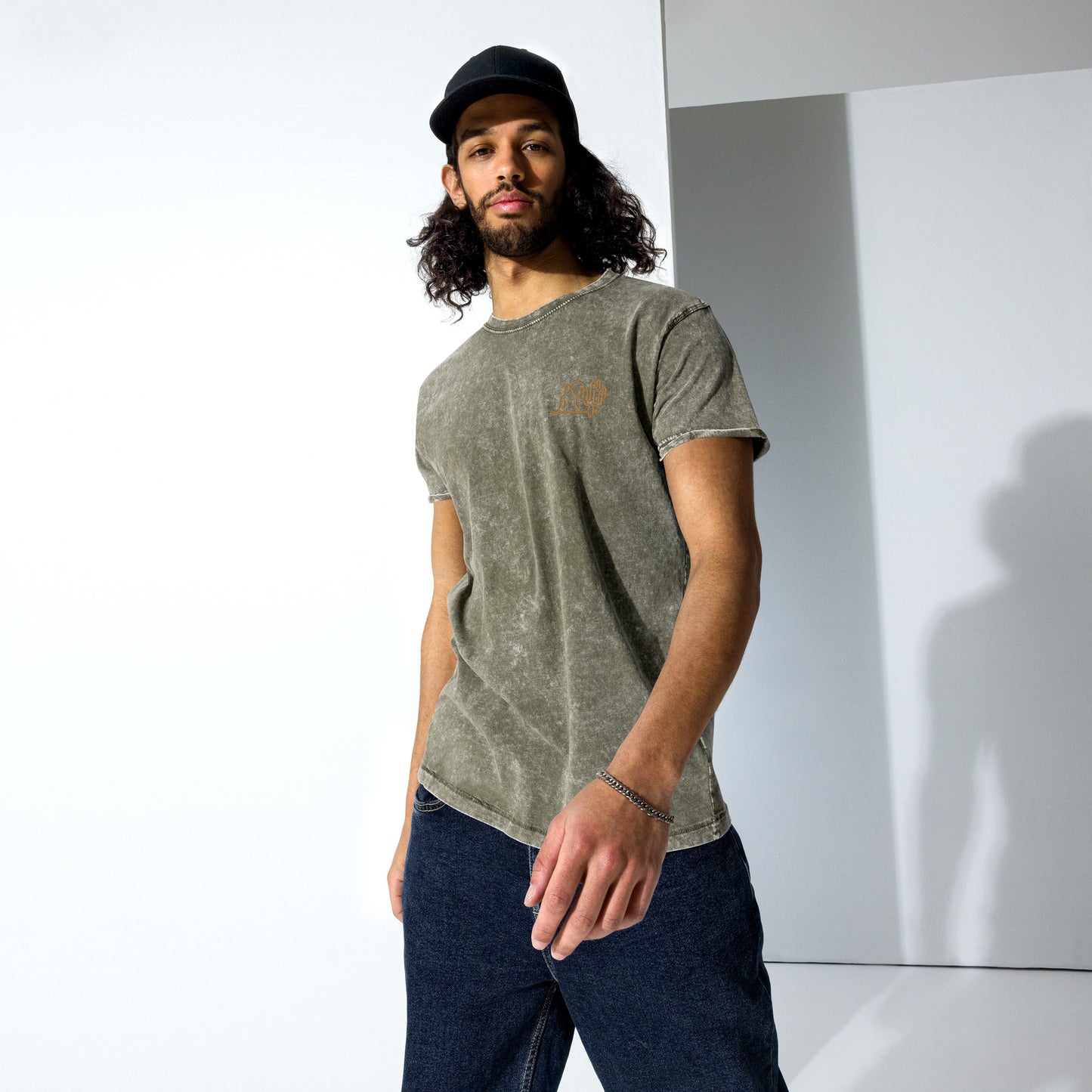 Adventure - Embroidered Unisex Denim T-Shirt