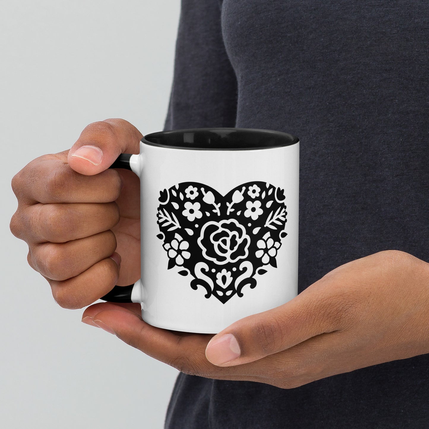 Corazones Mug with Color Inside