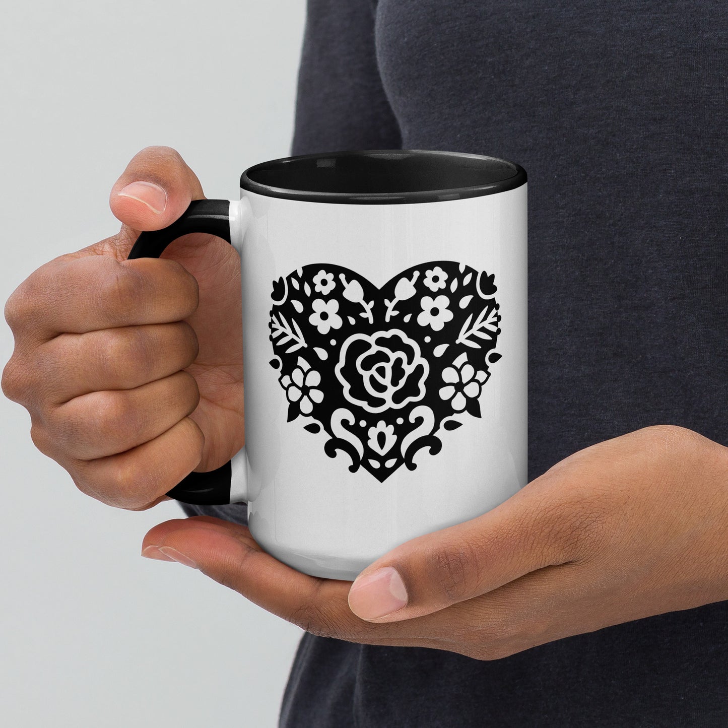 Corazones Mug with Color Inside