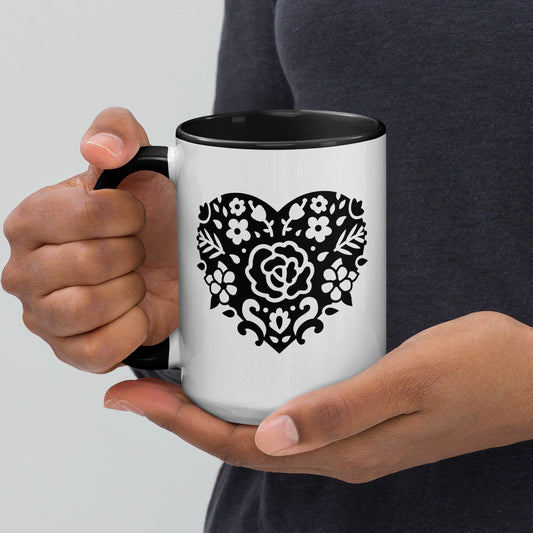 Corazones Mug with Color Inside
