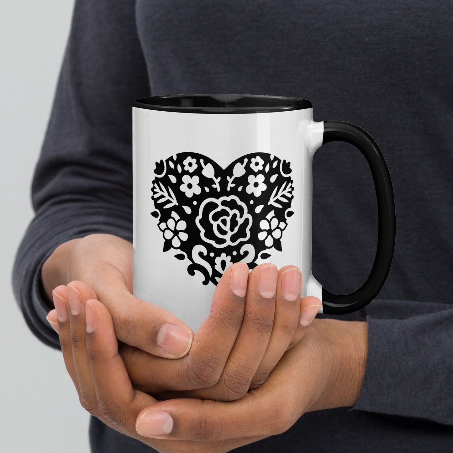 Corazones Mug with Color Inside