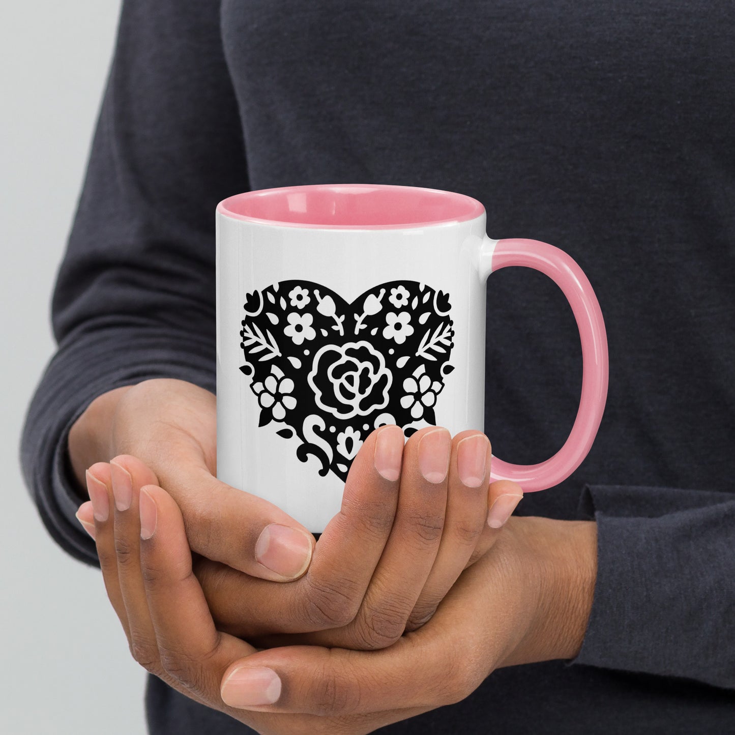 Corazones Mug with Color Inside