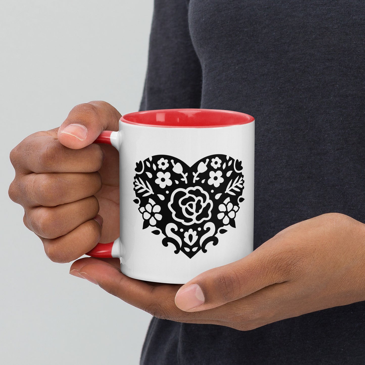 Corazones Mug with Color Inside