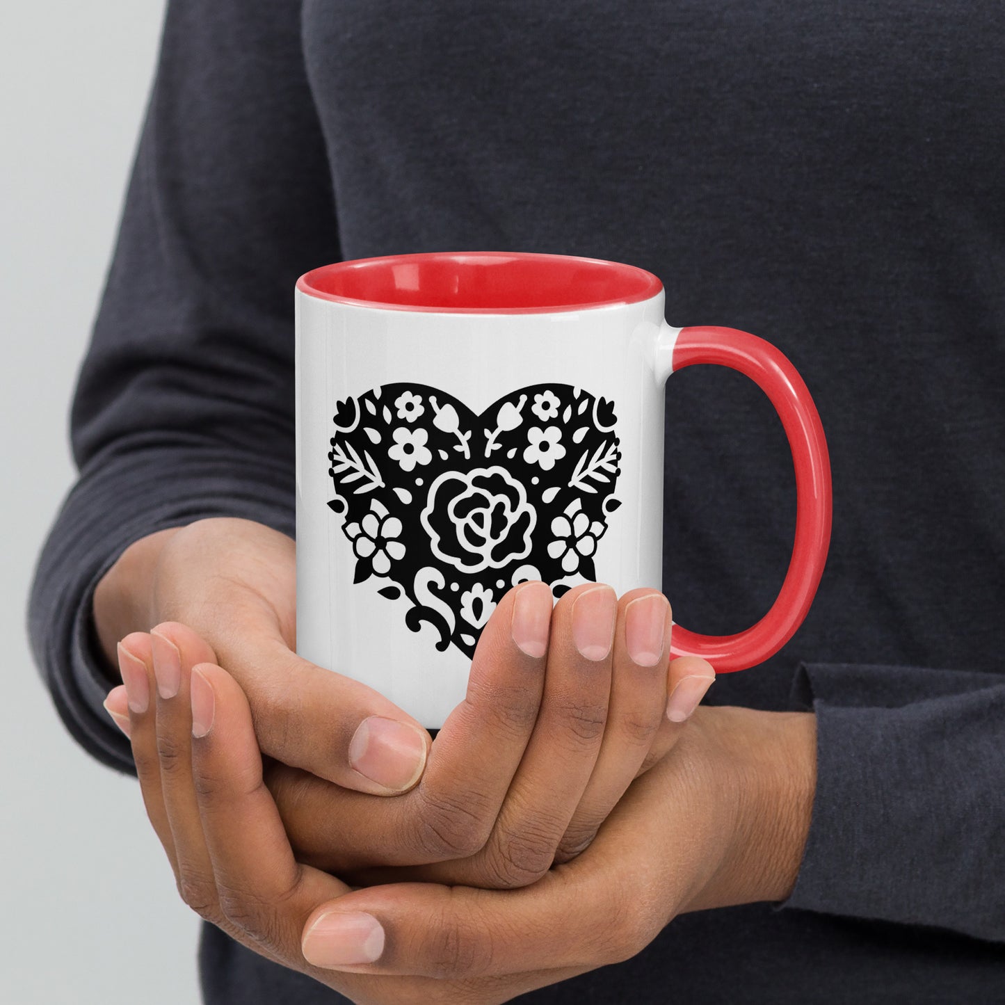 Corazones Mug with Color Inside