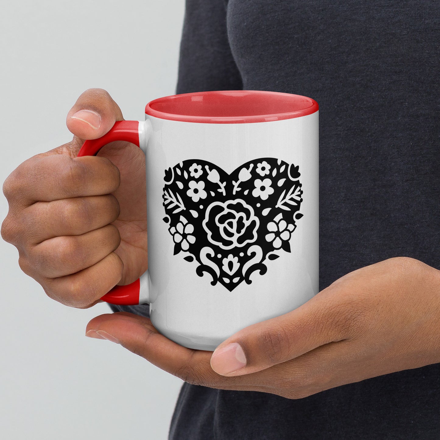 Corazones Mug with Color Inside