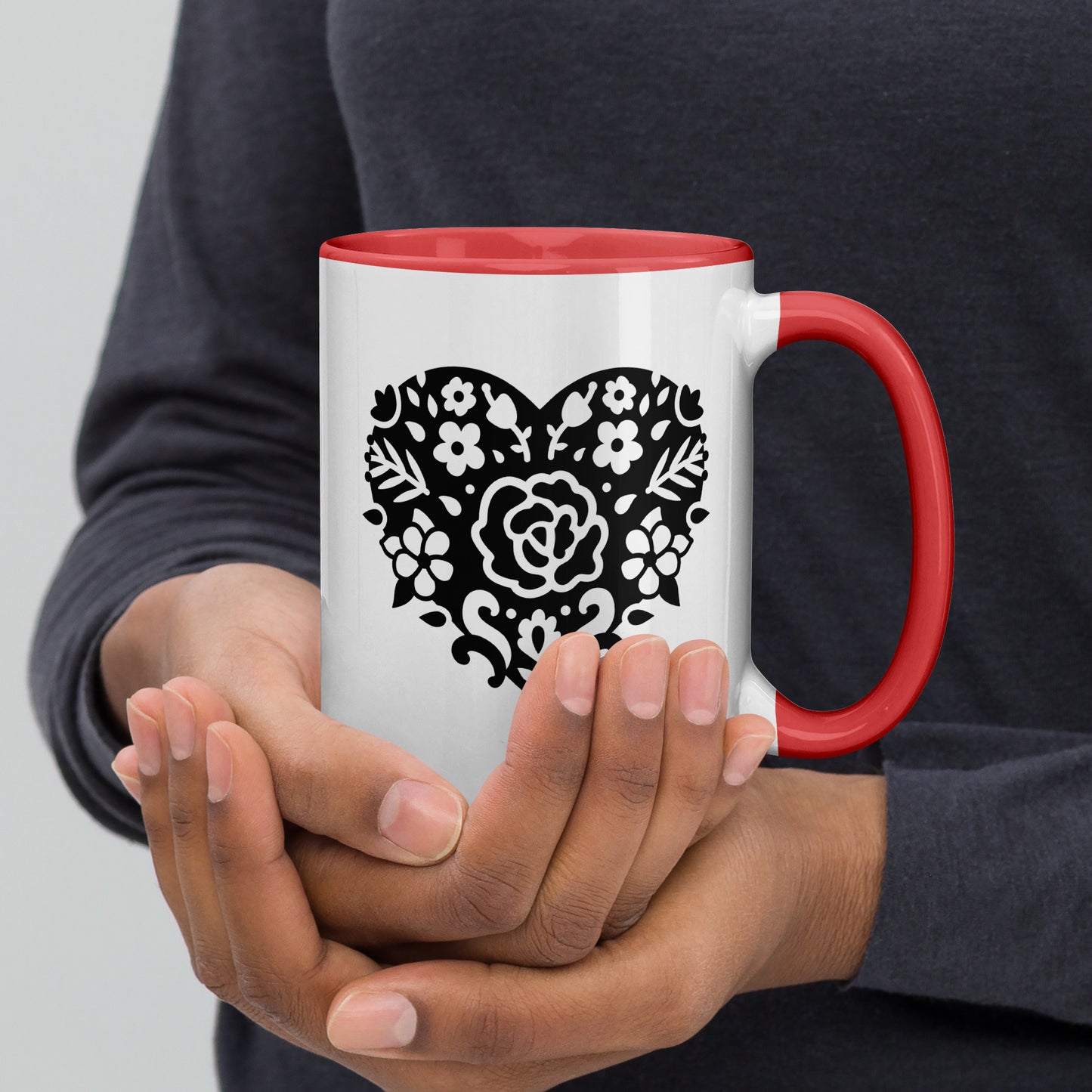 Corazones Mug with Color Inside